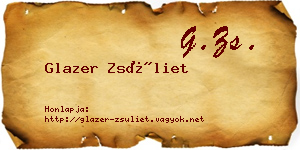 Glazer Zsüliet névjegykártya